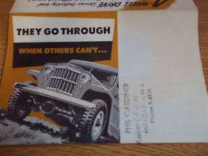 Early 1950s Kaiser Willys Jeep brochure (shows CJ 3B)  