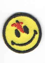 Iron on Patch Smiley Face Bullet Wound  