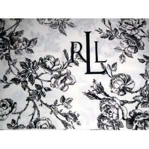 Ralph Lauren Black & White Toile Floral Sheet Set 
