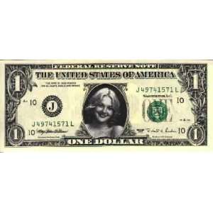  Drew Barrymore REAL one dollar bill MINT 