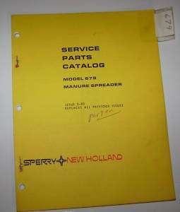 New Holland 679 Manure Spreader Parts Catalog manual nh  