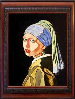 148  Original Painting  Girl with a Black Pearl Earring  