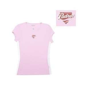 San Diego Padres Womens Flash T shirt by Antigua Sport   Pink Extra 
