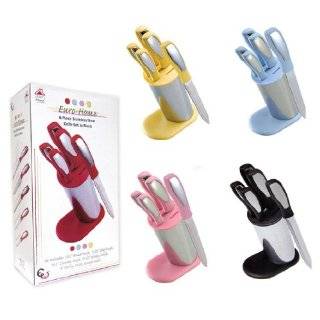 PIECE STAINLESS STEEL KNIFE BLOCK SET   PINK (GREAT SET TO MATCH 