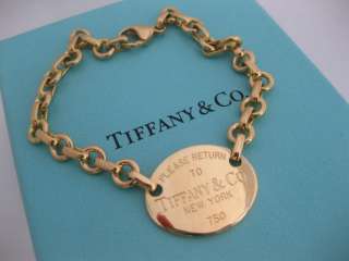 TIFFANY & CO. RETURN TO TIFFANY 18K YELLOW SOLID GOLD OVAL TAG 