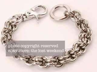 JIM tiger pony hair leather cuff +chain bracelet M m42  