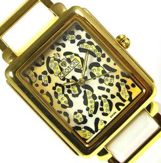 Ceramic CROTON Ladies Swiss Watch Gold Tone Bracelet  