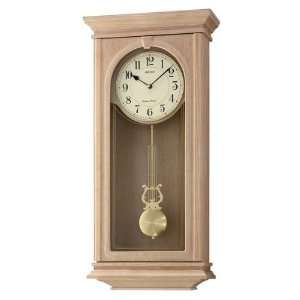  Seiko Light Brown Wood Case Wall w/Pendulum Clock 