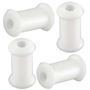 4g 4 gauge 5mm   White Implant grade silicone Double Flared Flare 