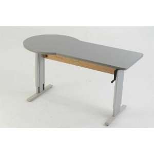  End Zone Sit to Stand Workstation with Hand Crank 