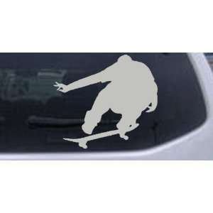 Silver 18in X 16.6in    Extream Skate Boarding Sports Car Window Wall 