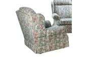   floral chintz patterned three piece suite comprising two wing fireside