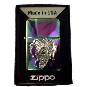 Zippo Custom Lighter   Skull Jester Joker Emblem Logo Symbols Spectrum 