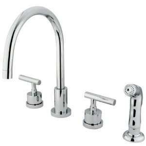   Kitchen Faucet With Plastic Sprayer, Polished Chrome