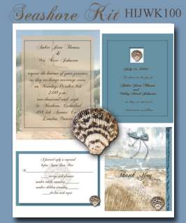 Delux Beach Themed Wedding Invitation Kit on CD  
