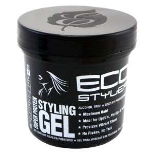  Eco Styler Styling Gel 16 oz. Super Protein Jar Black 