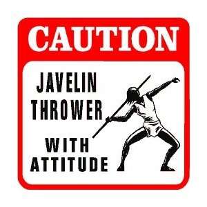  CAUTION JAVELIN THROWER track & field sign