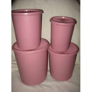  Vintage Tupperware 8 Piece Mauve Canister Set Everything 
