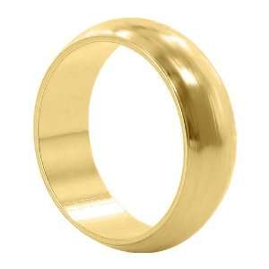  18 KT Gold Layered Polished Finish 6mm Wide Plain Band Ring 