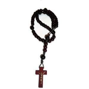  Rosary Necklace. Dark Wood Beads. Jewelry