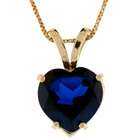 Jewelry Liquidation 14k Gold Heart Synthetic Sapphire Birthstone 